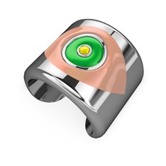18 ayar beyaz altın bilezik (Pastel pembe mineli)