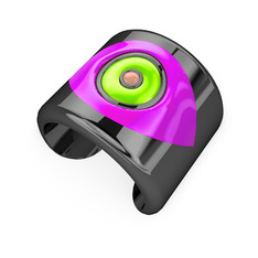 Palmira Mineli Nazar Bilezik - 925 ayar siyah rodyum kaplama gümüş bilezik (Neon pembe mineli) #1jknfx6