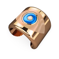 925 ayar rose altın kaplama gümüş bilezik (Ekru mineli)