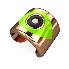 18 ayar rose altın bilezik (Neon yeşil mineli)