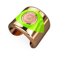 8 ayar rose altın bilezik (Neon yeşil mineli)