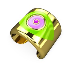 8 ayar altın bilezik (Neon yeşil mineli)