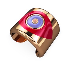 Palmira Mineli Nazar Bilezik - 8 ayar rose altın bilezik (Kırmızı mineli) #1pyo0ge