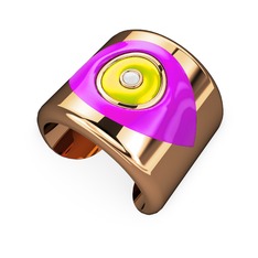 925 ayar rose altın kaplama gümüş bilezik (Neon pembe mineli)