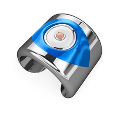 8 ayar beyaz altın bilezik (Mavi mineli)