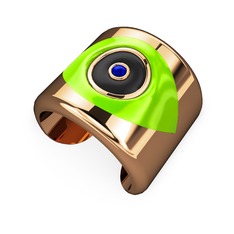 Palmira Mineli Nazar Bilezik - 14 ayar rose altın bilezik (Neon yeşil mineli) #1si3lbp