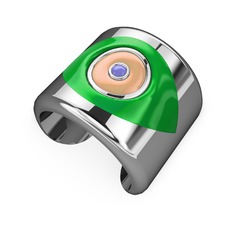 925 ayar gümüş bilezik (Yeşil mineli)