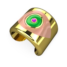 8 ayar altın bilezik (Pastel pembe mineli)