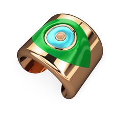 8 ayar rose altın bilezik (Yeşil mineli)