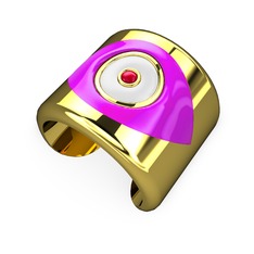 18 ayar altın bilezik (Neon pembe mineli)