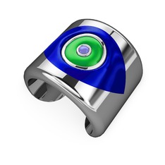 925 ayar gümüş bilezik (Lacivert mineli)