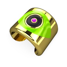 8 ayar altın bilezik (Neon yeşil mineli)