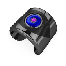 Palmira Mineli Nazar Bilezik - 925 ayar siyah rodyum kaplama gümüş bilezik (Siyah mineli) #1ym44i3