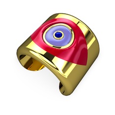 Palmira Mineli Nazar Bilezik - 18 ayar altın bilezik (Kırmızı mineli) #2sv0ss