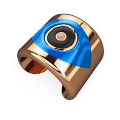 Palmira Mineli Nazar Bilezik - 8 ayar rose altın bilezik (Mavi mineli) #2yxob1