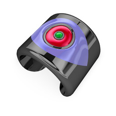 925 ayar siyah rodyum kaplama gümüş bilezik (Menekşe mineli)