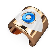 925 ayar rose altın kaplama gümüş bilezik (Beyaz mineli)