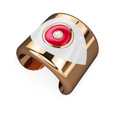 925 ayar rose altın kaplama gümüş bilezik (Beyaz mineli)