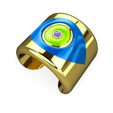 18 ayar altın bilezik (Mavi mineli)