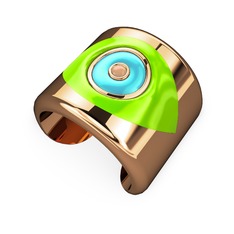 8 ayar rose altın bilezik (Neon yeşil mineli)