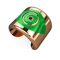 Palmira Mineli Nazar Bilezik - 925 ayar rose altın kaplama gümüş bilezik (Yeşil mineli) #9e7u5e