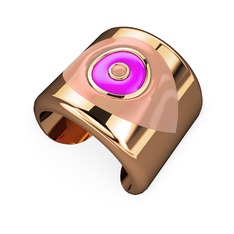 Palmira Mineli Nazar Bilezik - 8 ayar rose altın bilezik (Pastel pembe mineli) #9nlu7e