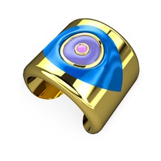 Palmira Mineli Nazar Bilezik - 8 ayar altın bilezik (Mavi mineli) #agu0b9
