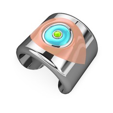 18 ayar beyaz altın bilezik (Pastel pembe mineli)