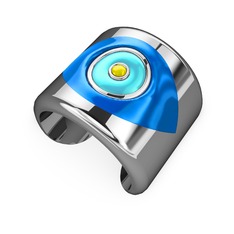 Palmira Mineli Nazar Bilezik - 18 ayar beyaz altın bilezik (Mavi mineli) #ay4jj4