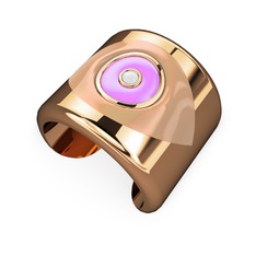 Palmira Mineli Nazar Bilezik - 18 ayar rose altın bilezik (Ekru mineli) #bbo2oz