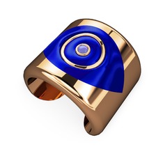 Palmira Mineli Nazar Bilezik - 925 ayar rose altın kaplama gümüş bilezik (Lacivert mineli) #bmp1hq