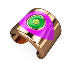 14 ayar rose altın bilezik (Neon pembe mineli)