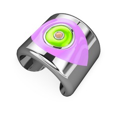 Palmira Mineli Nazar Bilezik - 18 ayar beyaz altın bilezik (Açık pembe mineli) #c4jug5