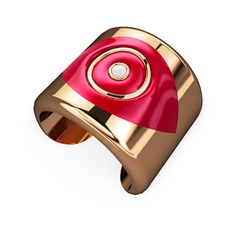 925 ayar rose altın kaplama gümüş bilezik (Kırmızı mineli)