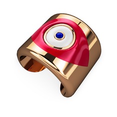 Palmira Mineli Nazar Bilezik - 14 ayar rose altın bilezik (Kırmızı mineli) #dyn5eq