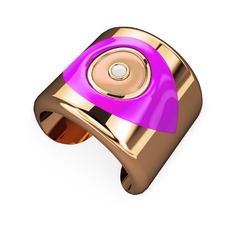 Palmira Mineli Nazar Bilezik - 18 ayar rose altın bilezik (Neon pembe mineli) #ermms2