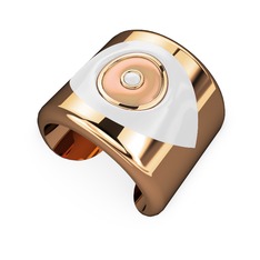 Palmira Mineli Nazar Bilezik - 18 ayar rose altın bilezik (Beyaz mineli) #fsc1yn