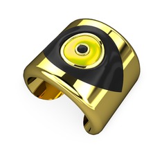 925 ayar altın kaplama gümüş bilezik (Siyah mineli)