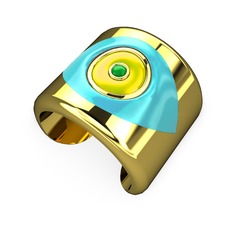 Palmira Mineli Nazar Bilezik - 14 ayar altın bilezik (Pastel mavi mineli) #h1wlwf