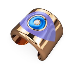 925 ayar rose altın kaplama gümüş bilezik (Menekşe mineli)