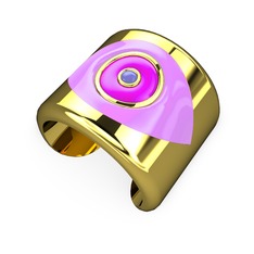 18 ayar altın bilezik (Açık pembe mineli)