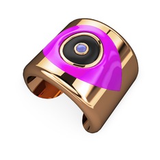 14 ayar rose altın bilezik (Neon pembe mineli)