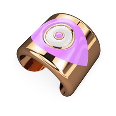 18 ayar rose altın bilezik (Açık pembe mineli)