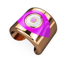 18 ayar rose altın bilezik (Neon pembe mineli)