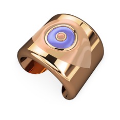 Palmira Mineli Nazar Bilezik - 8 ayar rose altın bilezik (Ekru mineli) #jcae6r