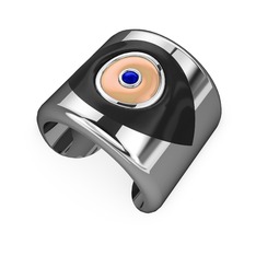 18 ayar beyaz altın bilezik (Siyah mineli)