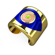 Palmira Mineli Nazar Bilezik - 925 ayar altın kaplama gümüş bilezik (Lacivert mineli) #k8lpcm