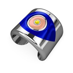 Palmira Mineli Nazar Bilezik - 18 ayar beyaz altın bilezik (Lacivert mineli) #nfeoz1