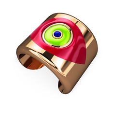 Palmira Mineli Nazar Bilezik - 8 ayar rose altın bilezik (Kırmızı mineli) #nikrp2