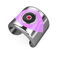 925 ayar gümüş bilezik (Açık pembe mineli)
